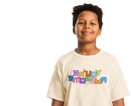 Boy in playful kids tee